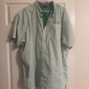 COLUMBIA PFG REGULAR SHIRT, SIZE XXL/2XL, WHITE/GREEN